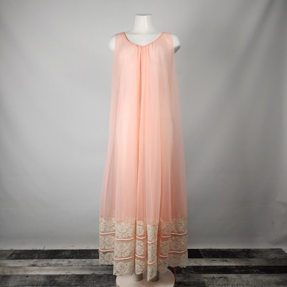 Vintage Dresses & Skirts - Vintage Intime Peach Lingerie Dress Size S/M